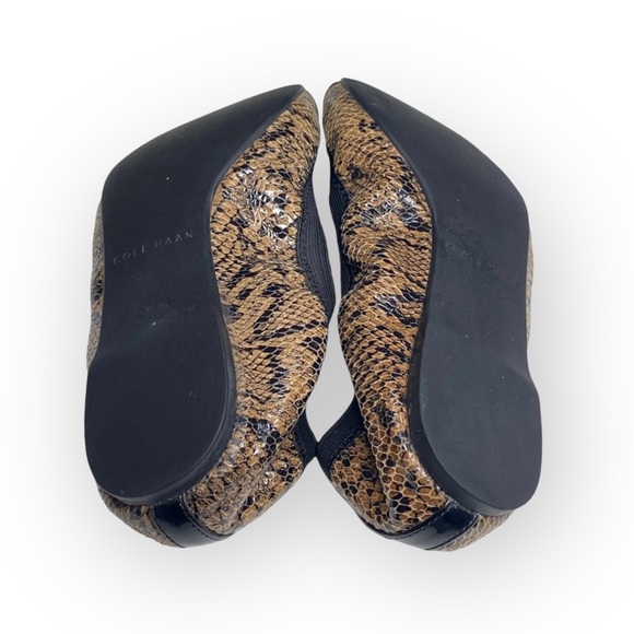 Cole Haan ⌘ Deltona Cap Toe Gore Leather Ballet Flats ⌘ Brown Snakeskin ⌘ 7.5M - Picture 12 of 16